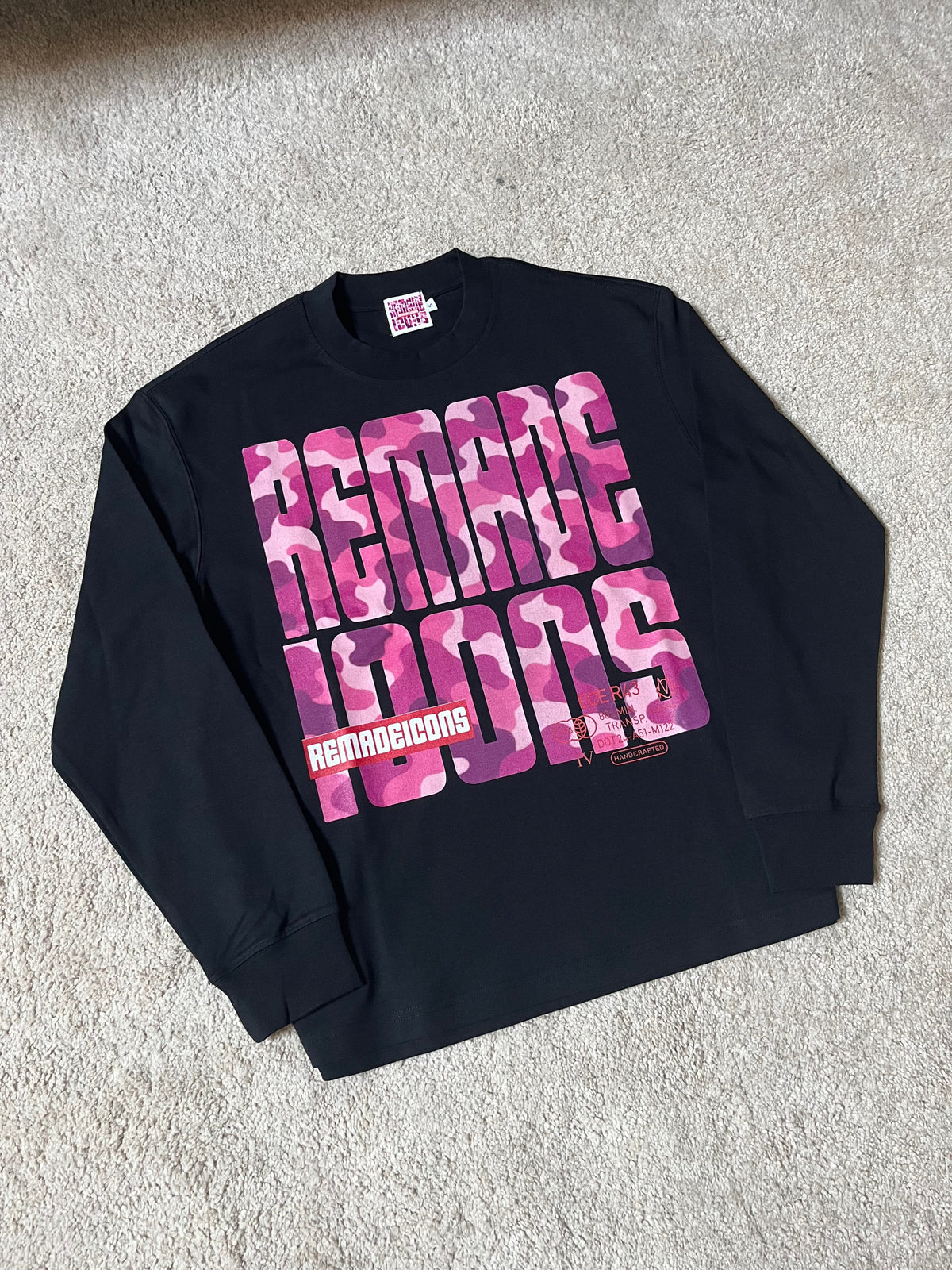 LONGSLEEVE CAMO NOIR/ROSE