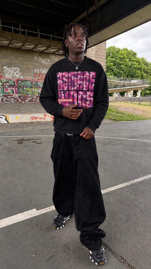 LONGSLEEVE CAMO NOIR/ROSE